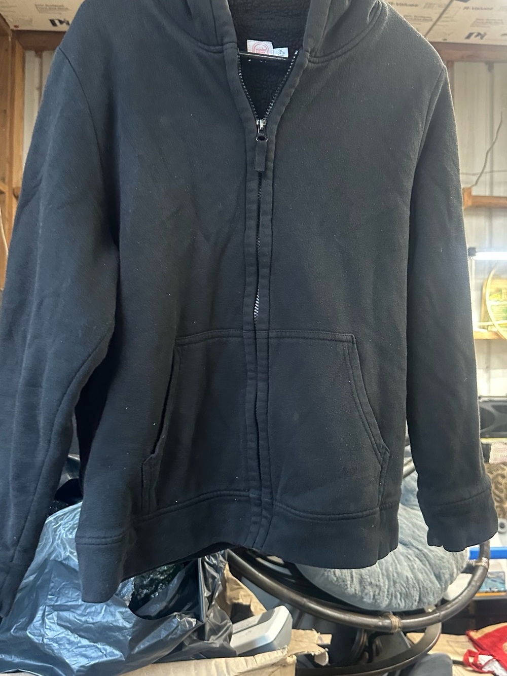 wonder nation Black Full-Zip Hooded Sweatshirt